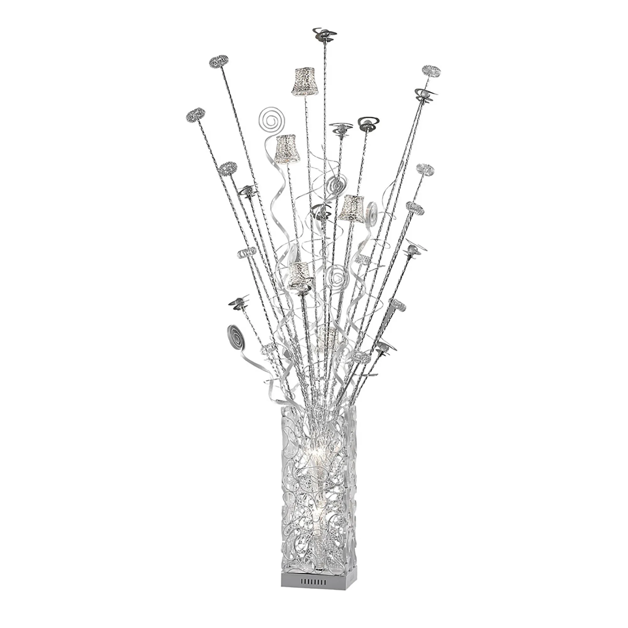 Koil Crystal Floor Lamp 7 Light IL70375  Diyas Home Koil Aluminium